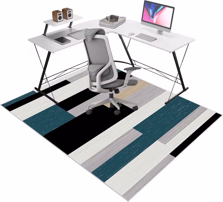 Wasbare antislip vloerbeschermingsmat voor bureaustoel en gamingstoel, geschikt voor harde vloeren, laminaat en parket, 150 x 180 cm