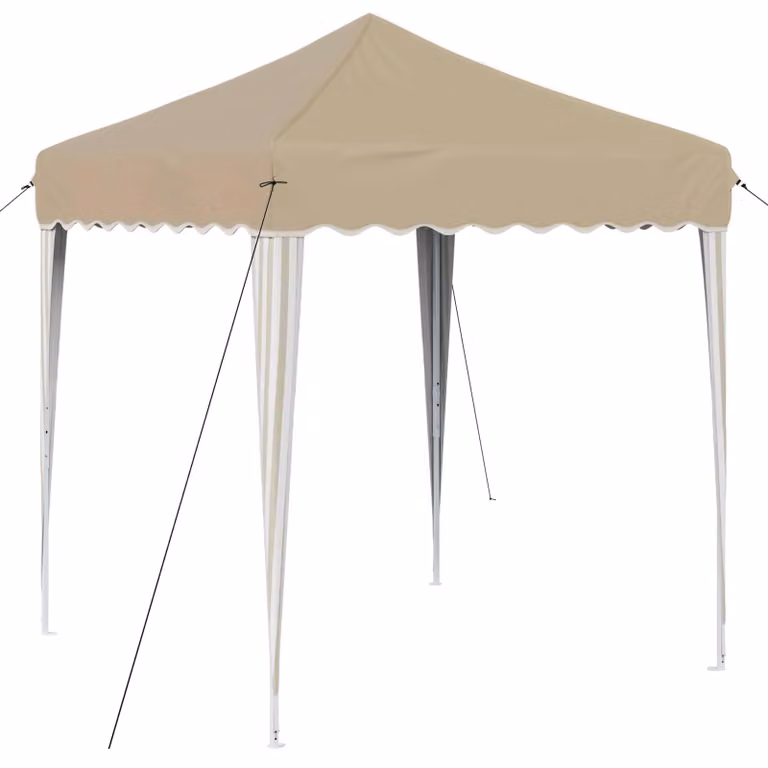 vidaXL Opklapbare partytent in crème met Oxford-stof, B/D/H: 195 x 195 x 245 cm