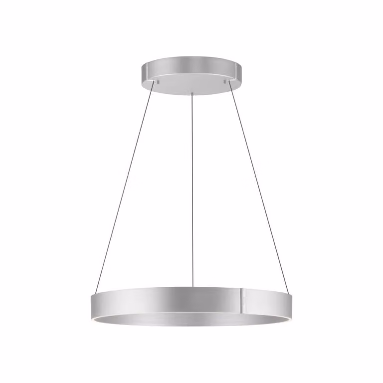 Paul Neuhaus Pure E-Clipse ronde LED hanglamp in aluminium, zilver/chroom, Ø 70 cm