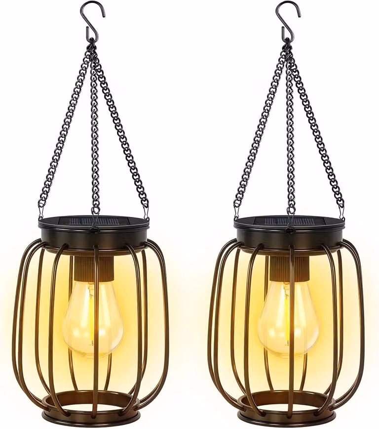 SnelShoppen Klassieke Outdoor Hanglamp - Zwarte Metalen LED Lantaarn voor Tuin en Terras