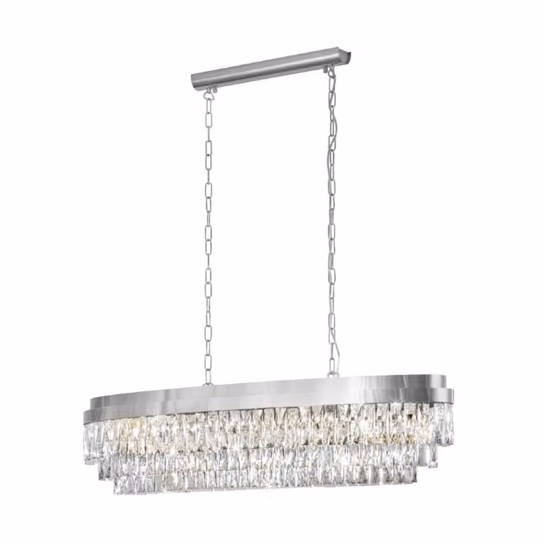 Eglo Valparaiso Kroonluchter voor de Eetkamer, Chroom en Kristal, Diameter: 115 cm