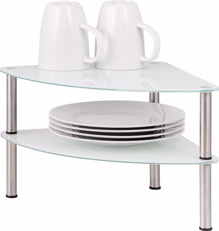 Bremermann hoekplank bordenrek wit B: 28 cm, D: 21 cm, H: 28 cm