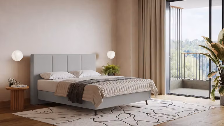 BRUNO Supreme boxspring lichtgrijs B: 160 cm, D: 200 cm met luxe Pulse-Latex-matras en pocketvering