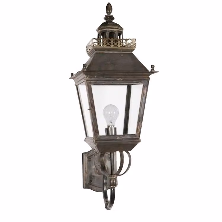 Limehouse Chateau handgemaakte landelijke buitenlamp - antiek koper