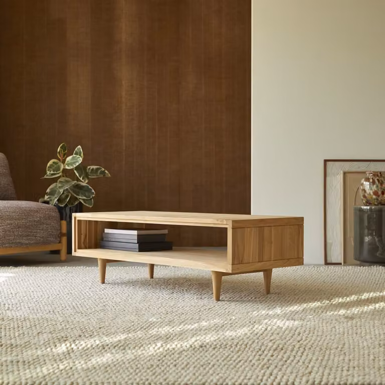 Tikamoon Jonak Salontafel van Massief Teak - Bruin - 120 x 50 x 38 cm