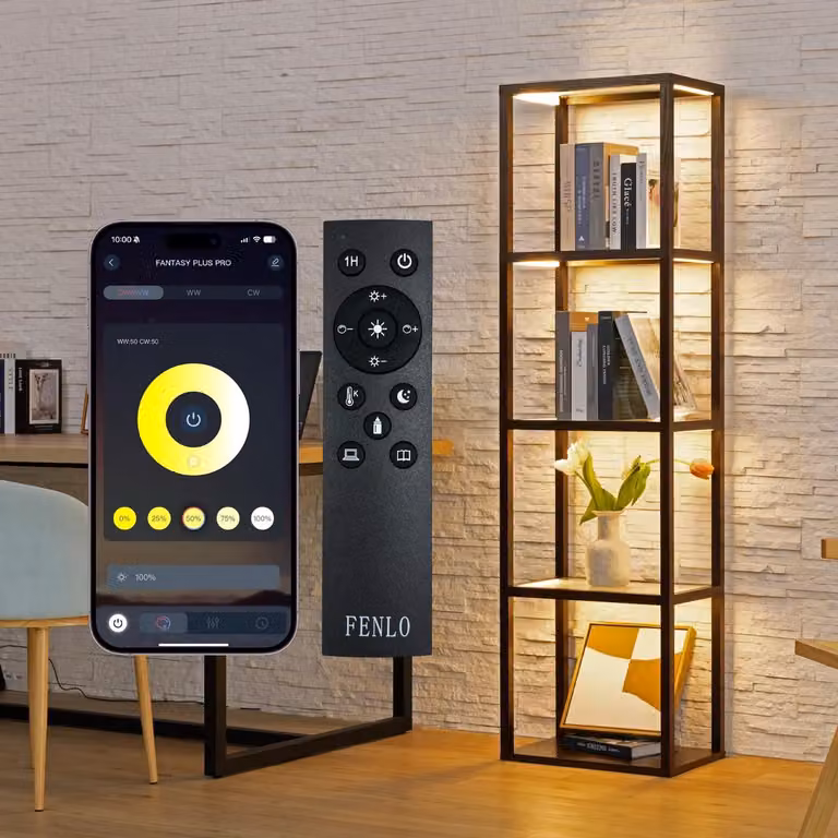 Luxe 66 inch Displayplank met Dimbare LED-verlichting en Glazen Vitrine