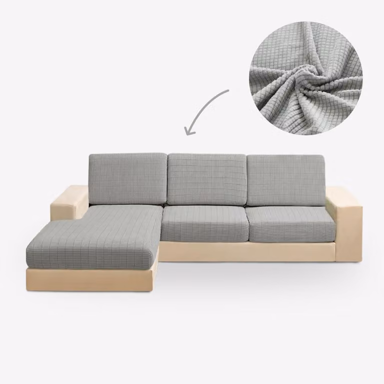 BankhoesDiscounter Knitted Zitkussen Hoes M3 (182-243cm) - Lichtgrijs