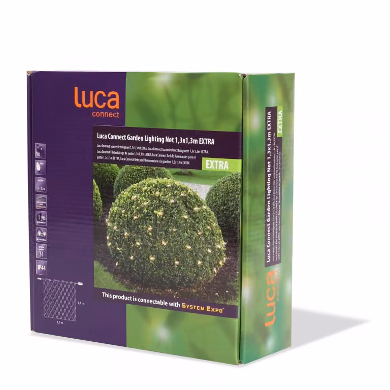 Luca connect XP kerstverlichting Net clear 1.3 x 1.3 m met 96 lampjes