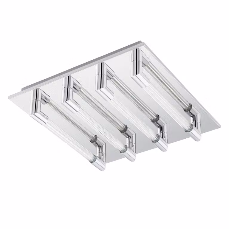Eglo Velarde Led plafondlamp 4-lichts grijs met transparante glazen