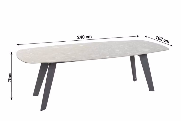 4 Seasons Outdoor Montana dining tuintafel, antraciet, 240 x 103 cm