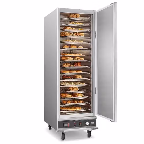 VEVOR Voedselwarmer en snackwarmer met 16 niveaus, roestvrij staal, zilver