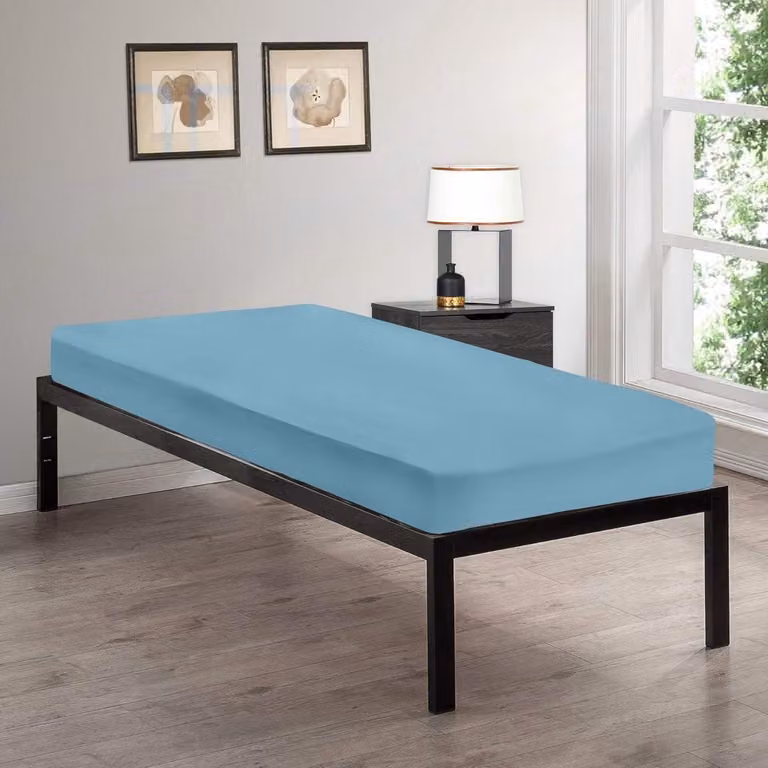 Blauw Hoeslaken voor Kinderbed - Ademend Katoen Mix - 70x190 cm