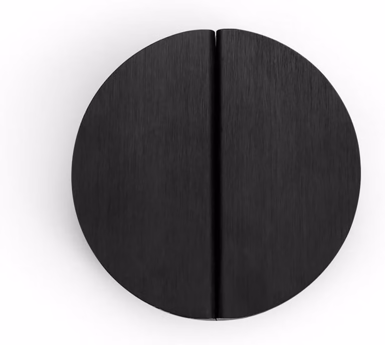 Set van 2 zwarte halve ronde meubelknoppen voor lades, 2,5 inch, m-winkel