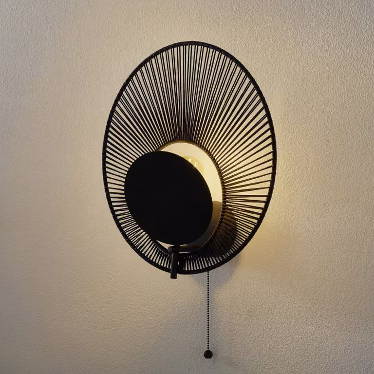 Forestier Oyster Wandlamp Black - Ronde Designerlamp van Metaal voor de Woonkamer