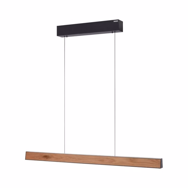 Paul Neuhaus Pure E-Motion Design hanglamp met LED, hout en zwart, hoogte verstelbaar