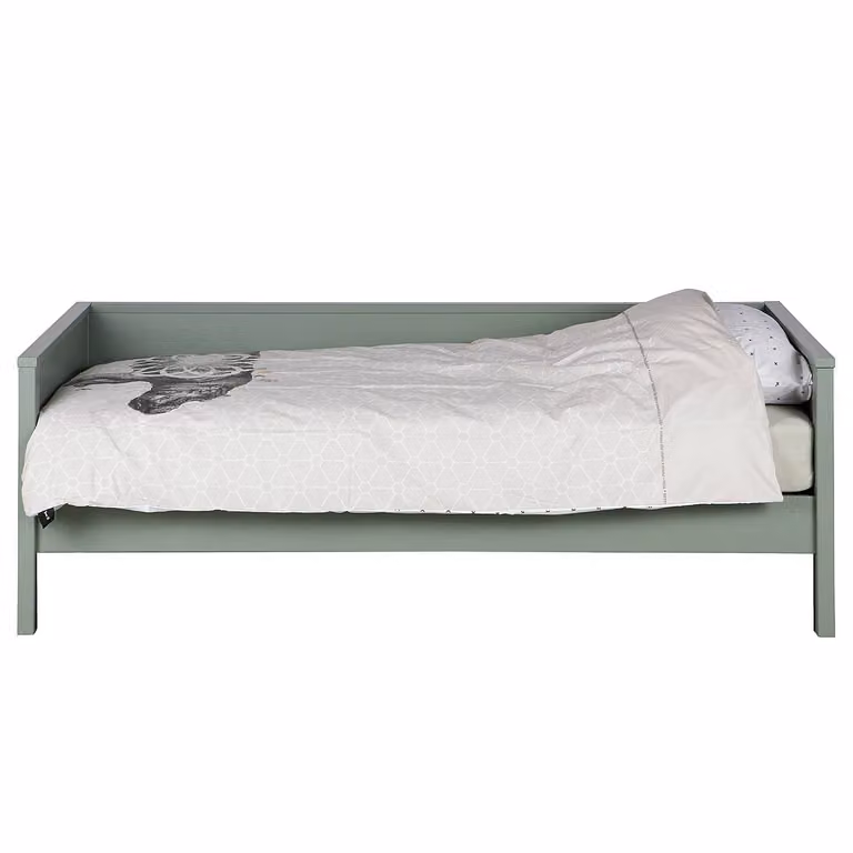 home24 Houten bed Melholt smaragdgroen grenenhout 90 x 200 cm
