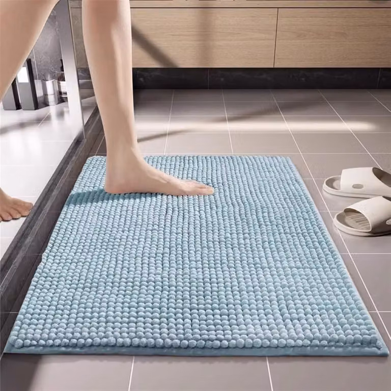 Zachte absorberende badmat voor in de badkamer - Blauw - 60 x 150 cm