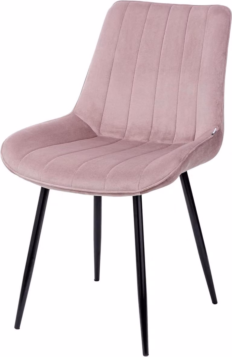 Moderne poederroze fluwelen fauteuil met zachte schuimvulling, B/D/H: 53 x 86 x 44 cm
