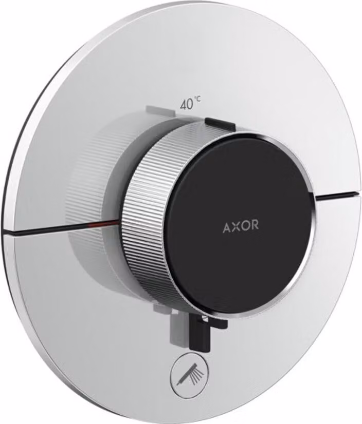 Axor ShowerSelect ID thermostaatkraan inbouwmodel rond met safety stop voor 1 douchekop en extra aansluiting chroom