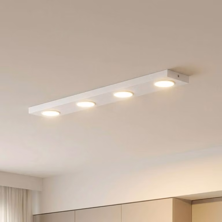 Sigma Hero moderne plafondlamp wit met glazen kap, dimbaar