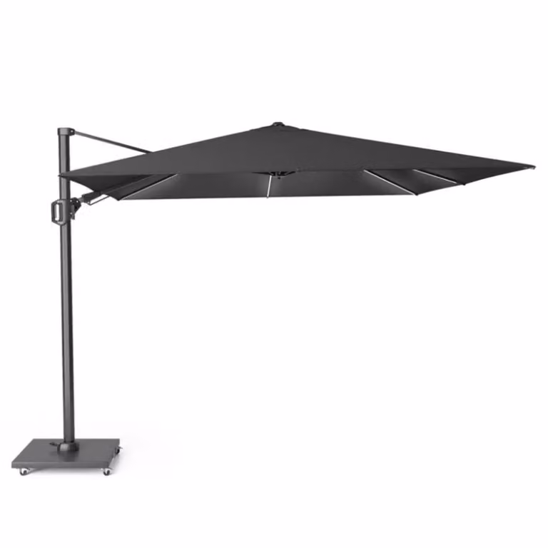 Challenger T² Glow zweefparasol Platinum in Faded Black, 300 x 300 cm