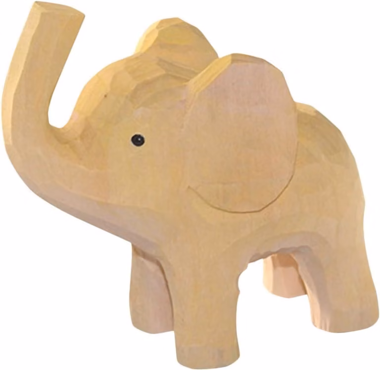 Decoratief Houten Olifant Figuur - Multicolor - 10 x 9,3 cm