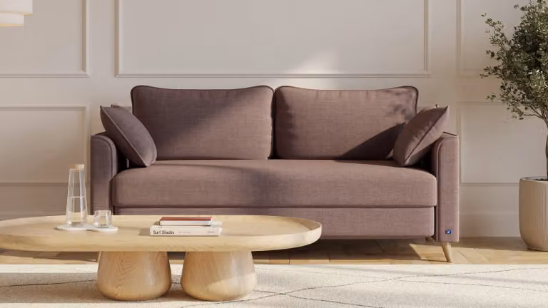 BRUNO slaapbank Flow bruin met massief hout en boxspringcomfort Breedte: 160 cm, Diepte: 200 cm