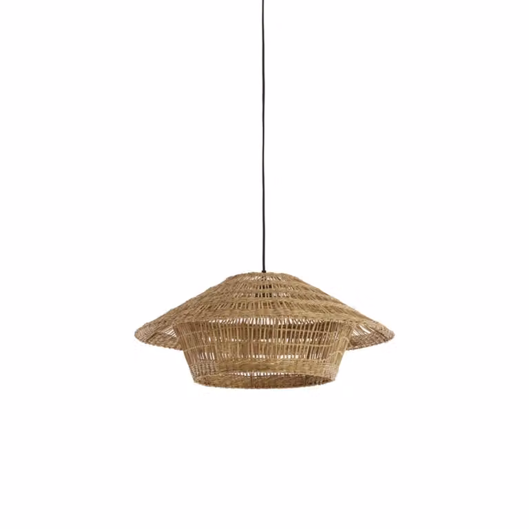 Light & Living Hanglamp Owana Rond - Rattan en Metaal - Beige/Bruin - Ø 64 cm