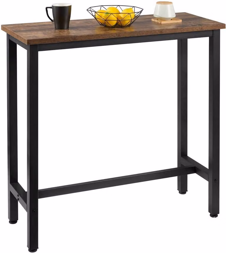 J&R Industriele Bartafel - Rechthoekig - Hout en Metaal - B/D/H: 100 x 40 x 100 cm