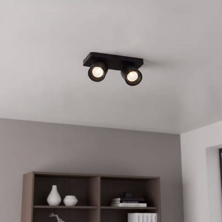 Artdelight Laguna Dubbele Ledspot Zwart - B 22 cm, D 8,5 cm