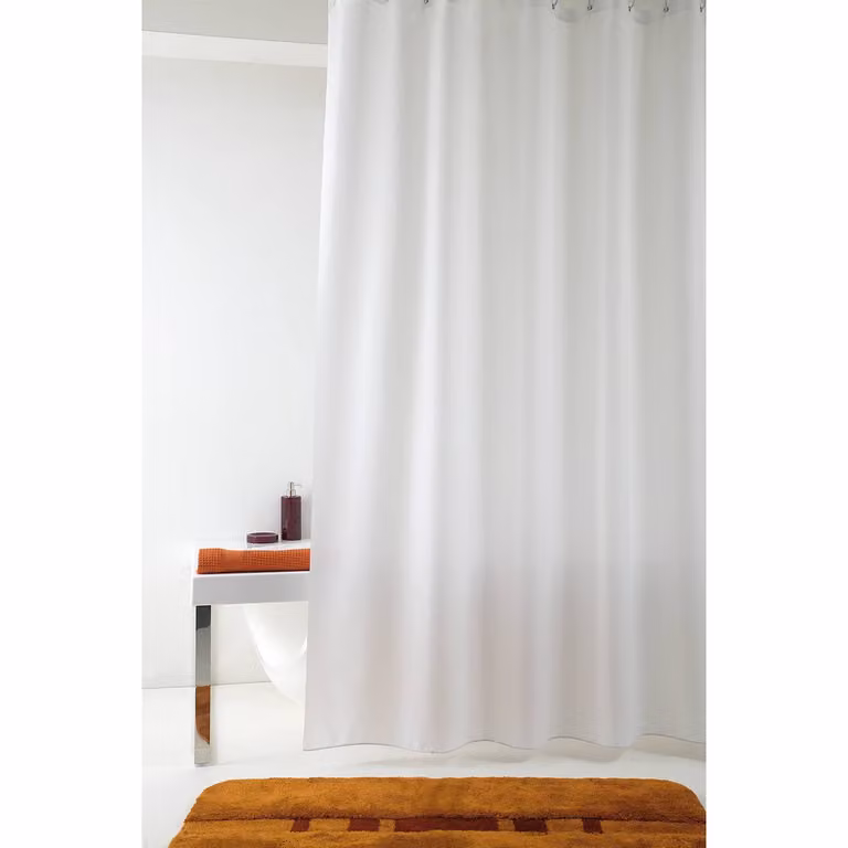 home24 Impressa Douchegordijn polyester wit, B: 200 cm, H: 240 cm