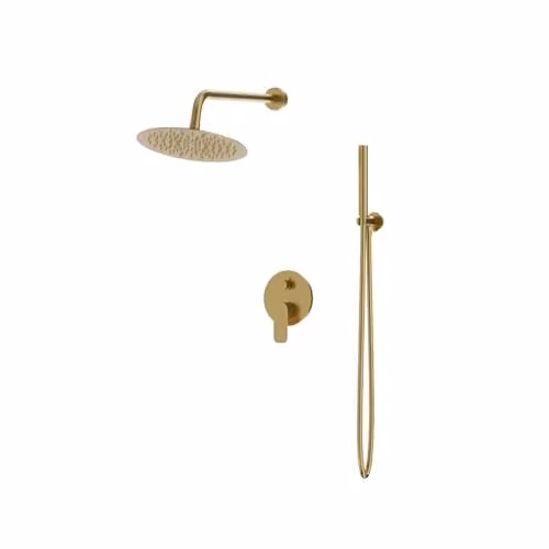 Lavita Spark Geborsteld Gold Inbouw-doucheset met Regendouche en Modern Design