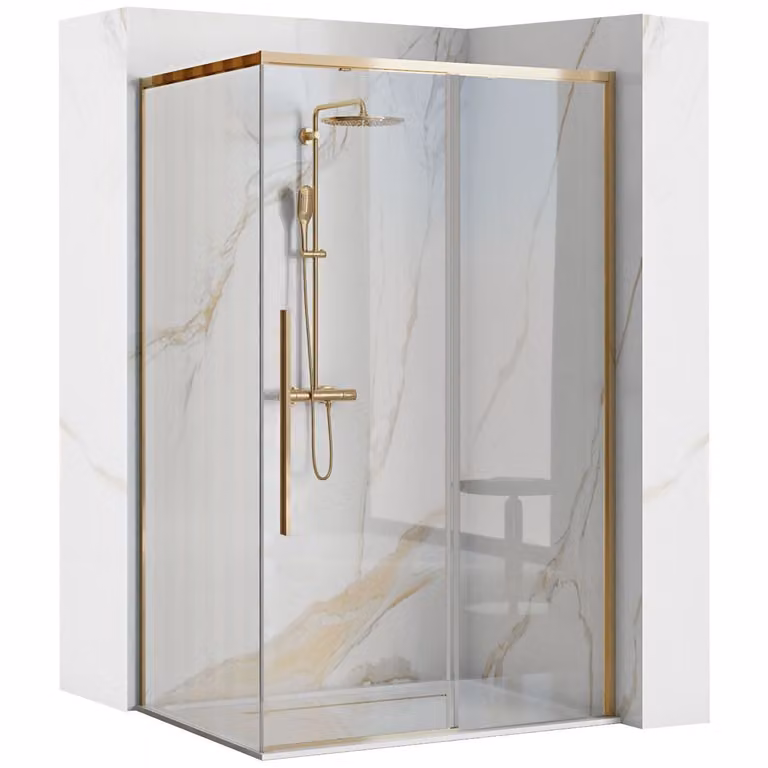 Rea Solar Gold Douchewand zonder douchebak, 100 x 80 cm