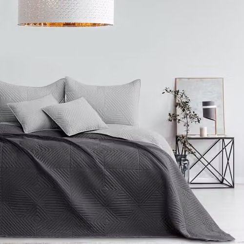 Restilo Sprei Zilver Staal 240 x 260 cm Dubbelzijdig Polyester met Ultrasoon Stiksel