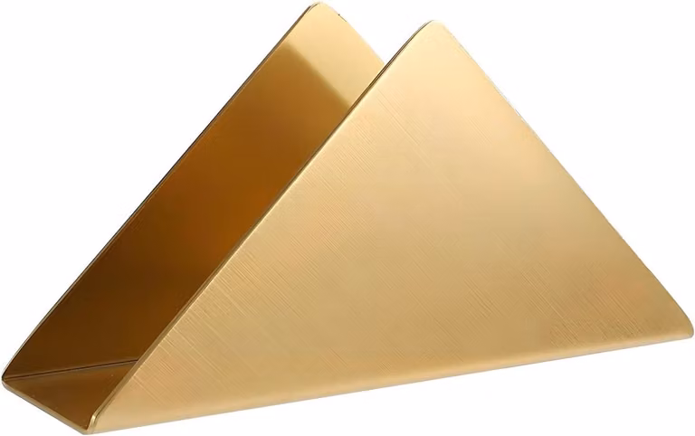 Verticale RVS Servettenhouder in Driehoekvorm Goud voor Keuken en Eettafel Decoratie