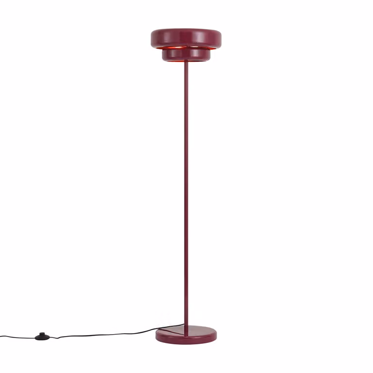 Qazqa Ophelia Retro Vloerlamp - Plum/Rood - Hoogte: 140 cm