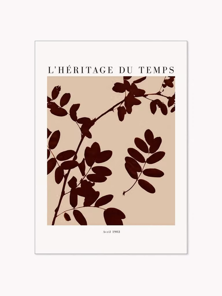 Poster Lheritage Du Temps met lijst op canvas
