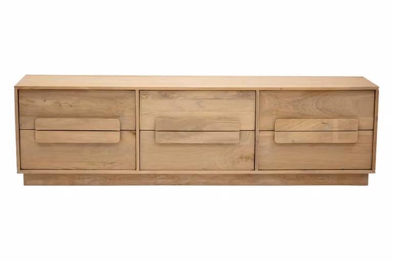 Kick Collection Noak TV-dressoir met 6 lades in Scandinavische stijl en naturel kleur