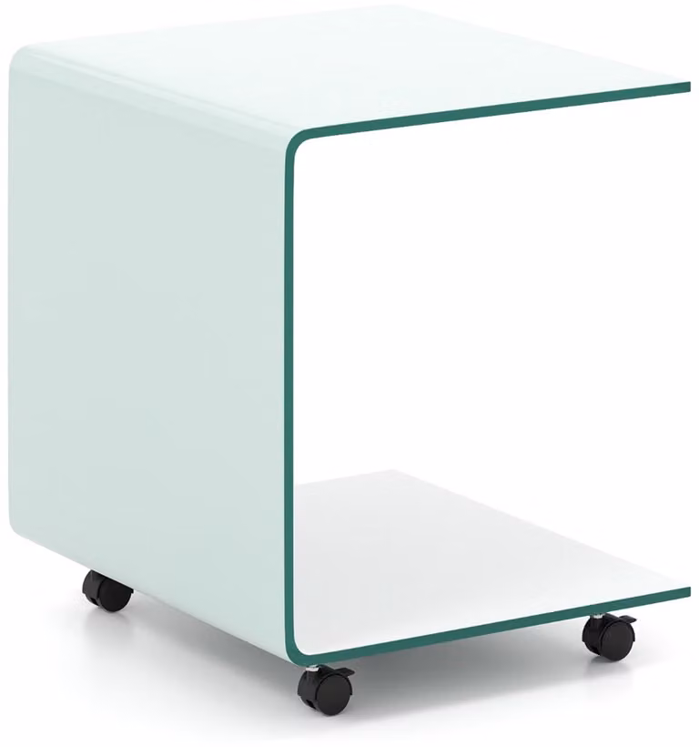 SureDeal Bijzettafel Wit - Moderne Telefoontafel met Zwenkwielen - B/D/H: 39,5 x 45 x 48 cm