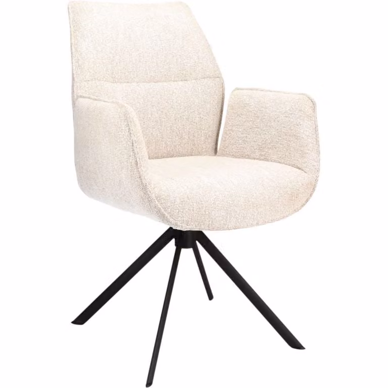 Eetkamerstoel Odin met armleuningen in Lodge Linnen stof van Budget Home Store
