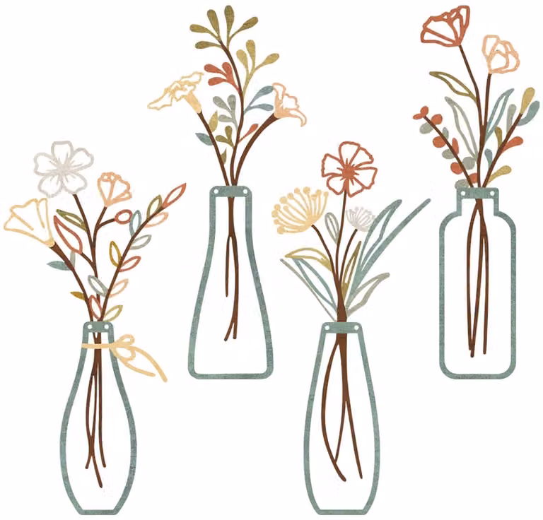 SnelShoppen Set van 4 Metalen Bloemen Muurkunst - Rustieke Boerderij Decoratie voor Woonkamer, Badkamer, Slaapkamer of Eetkamer