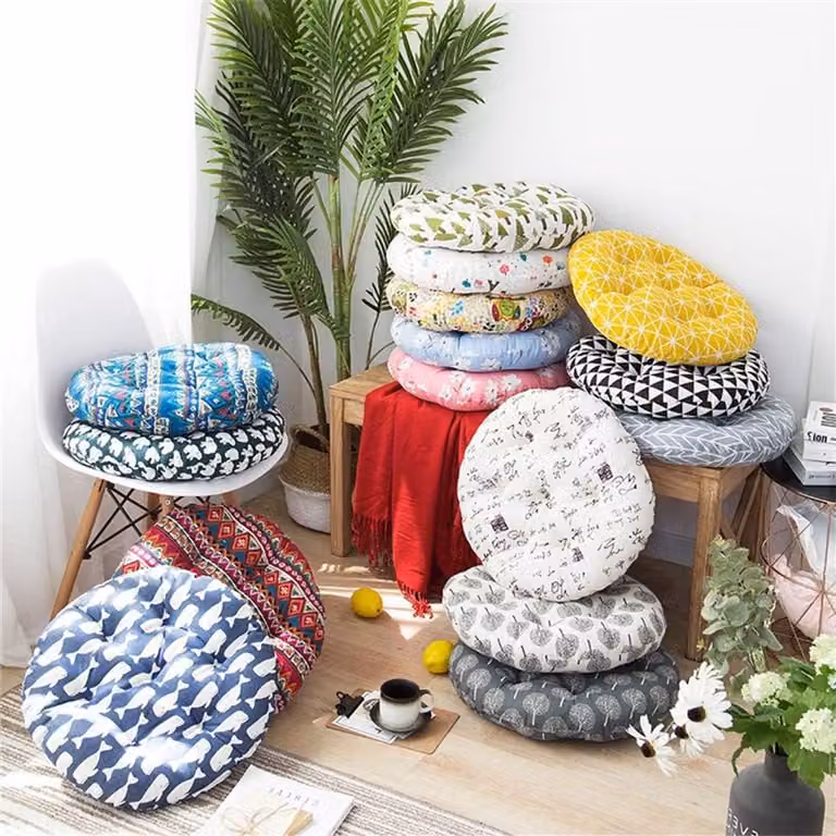 Rond Zitkussen Boho - Comfortabel en Ademend Kussen voor Buiten - 40 x 40 cm