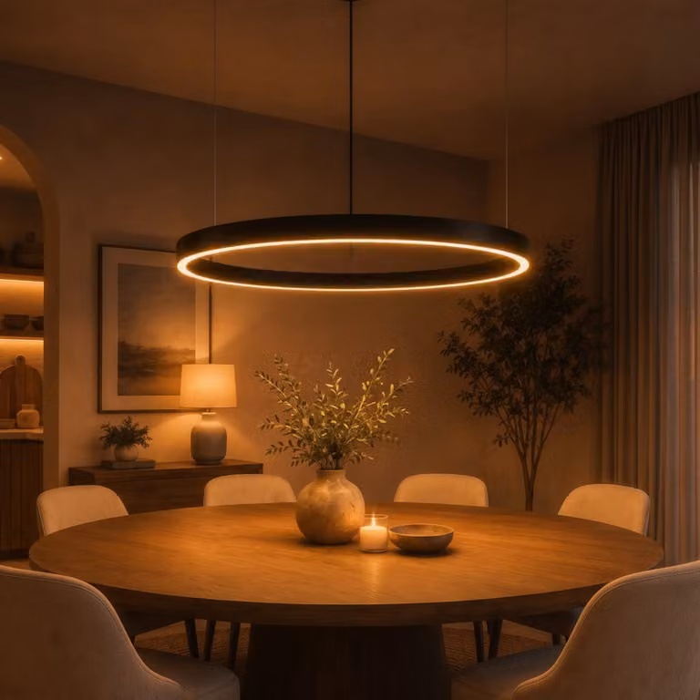 Lyora Hanglamp Motif zwart rond Ø 120 cm met warm wit LED-licht