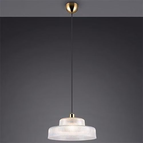 Trio Abella Hanglamp Transparant Glas en Goud/Messing