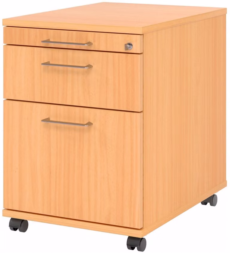 Rolcontainer SIGNA AC20 BS Beuken met soft-close lades en zwenkwielen