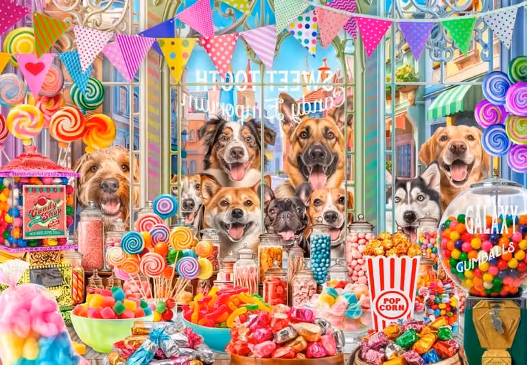 Bluebird Puzzel Sweet Tooth snoepthema met 1000 stukjes en kleurrijk motief