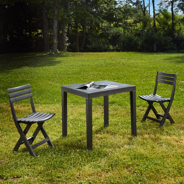home24 Set balkonmeubels Club 3-delig grijs B: 78 cm, D: 72 cm, H: 65 cm