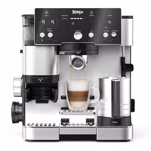 Ninja Luxe Essential 2-in-1 Koffiezetapparaat met Latte-functie, Zilver, ES501EU