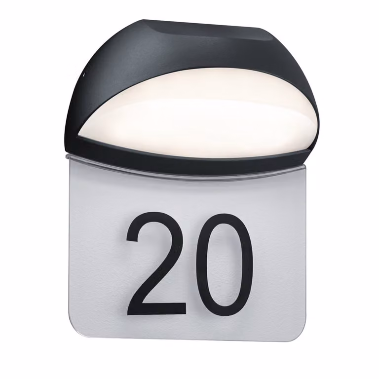 KS Verlichting Buitenlamp Numero met huisnummer in zwart of grijs