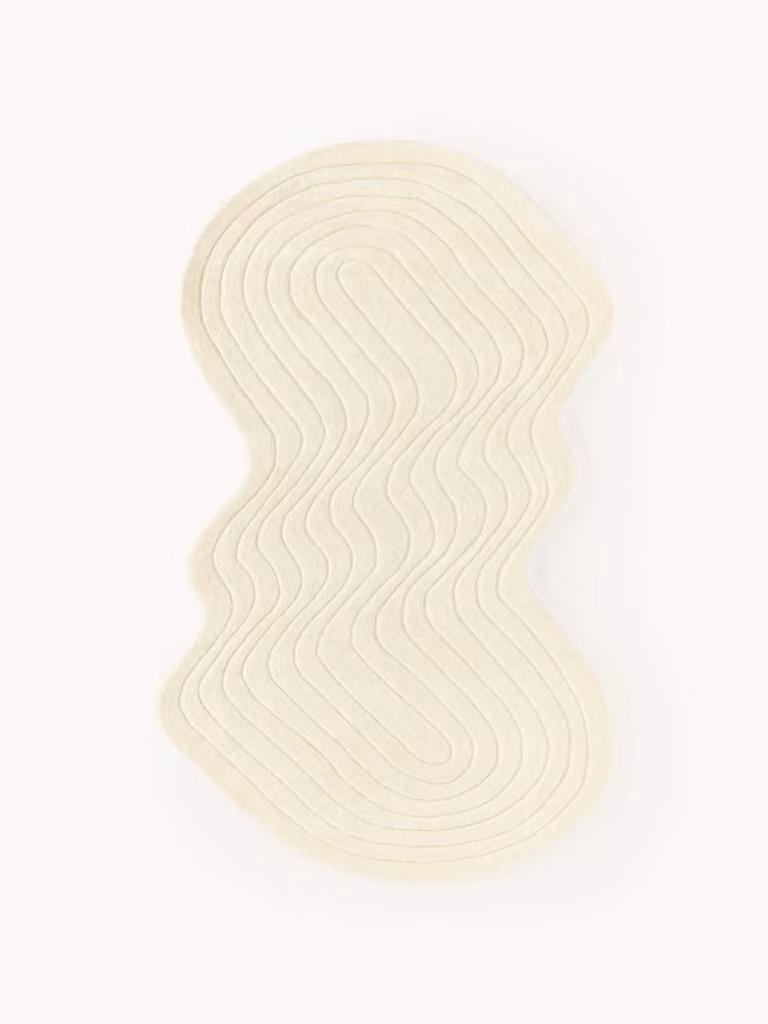 Westwing Collection Aliza handgetuft wollen vloerkleed in organische vorm met abstract design